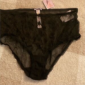 New Savage X Fenty Sheer/Black Lace Panty, 2X